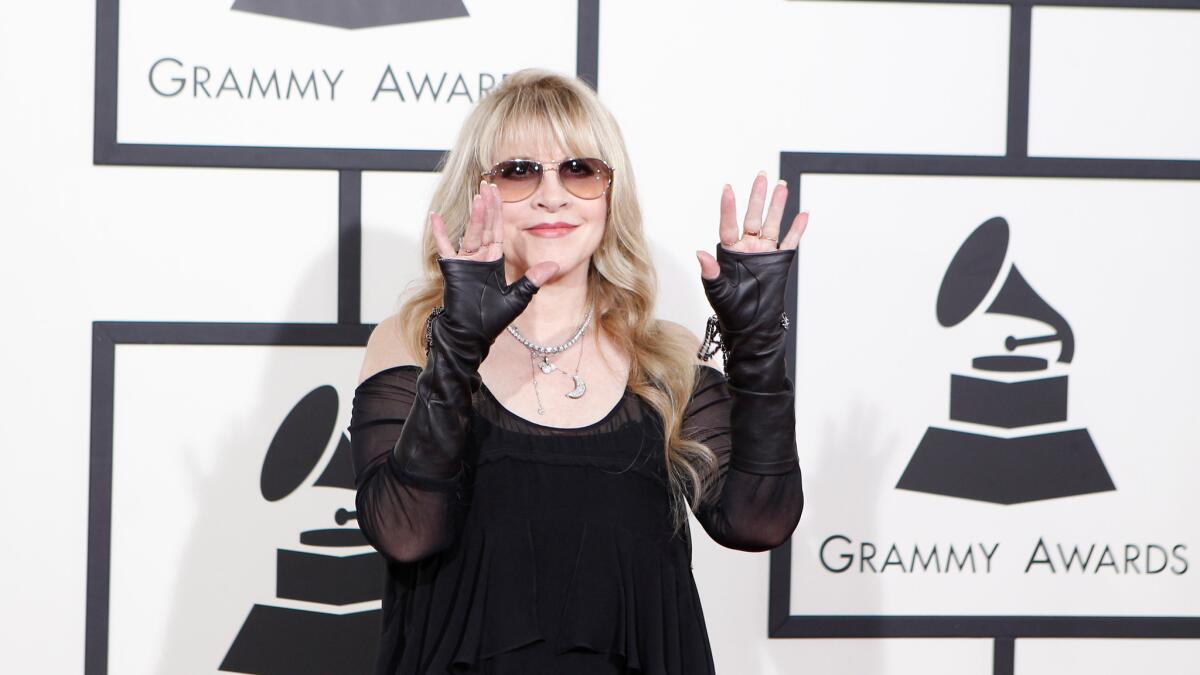 Stevie Nicks arrives at the Grammy Awards in 2014.