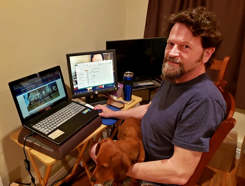 Charles Greenwood at his home computer