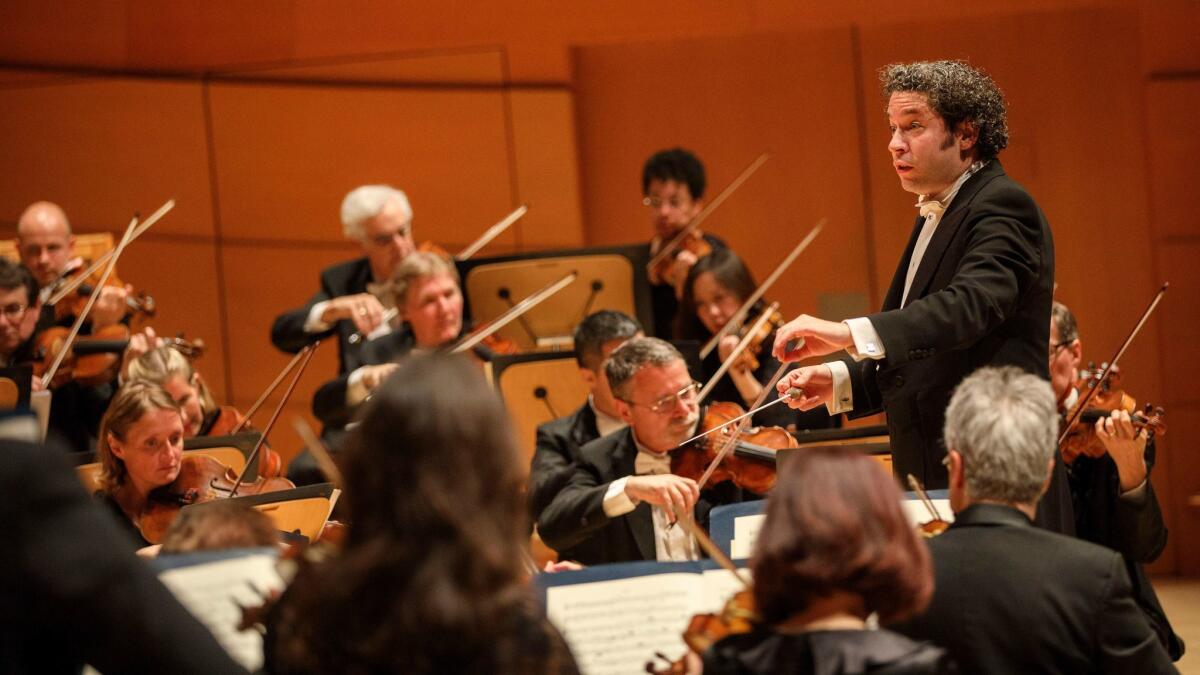 Gustavo Dudamel conducts Schubert's Fifth Symphony with the Los Angeles Philharmonic on Thursday night at Walt Disney Concert Hall.