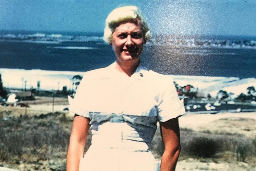 Donna Frye's mother, Laura in Mission Bay in the 1950's