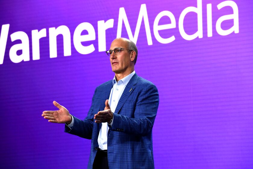 BURBANK, CALIFORNIA - OCTOBER 29: John Stankey, President & Chief Operating Officer of AT&T and Chief Executive Officer of WarnerMedia, speaks onstage at HBO Max WarnerMedia Investor Day Presentation at Warner Bros. Studios on October 29, 2019 in Burbank, California. (Photo by Presley Ann/Getty Images for WarnerMedia)