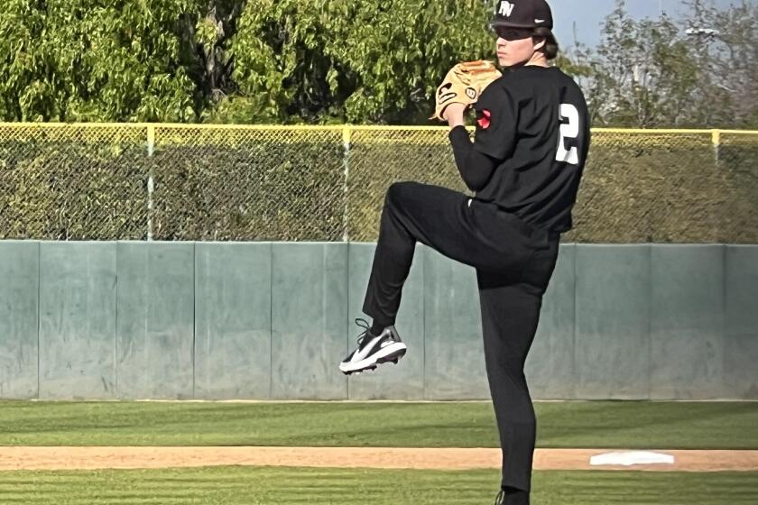 Bryce Rainer of Harvard-Westlake in his first start on the mound since the 2021 season.