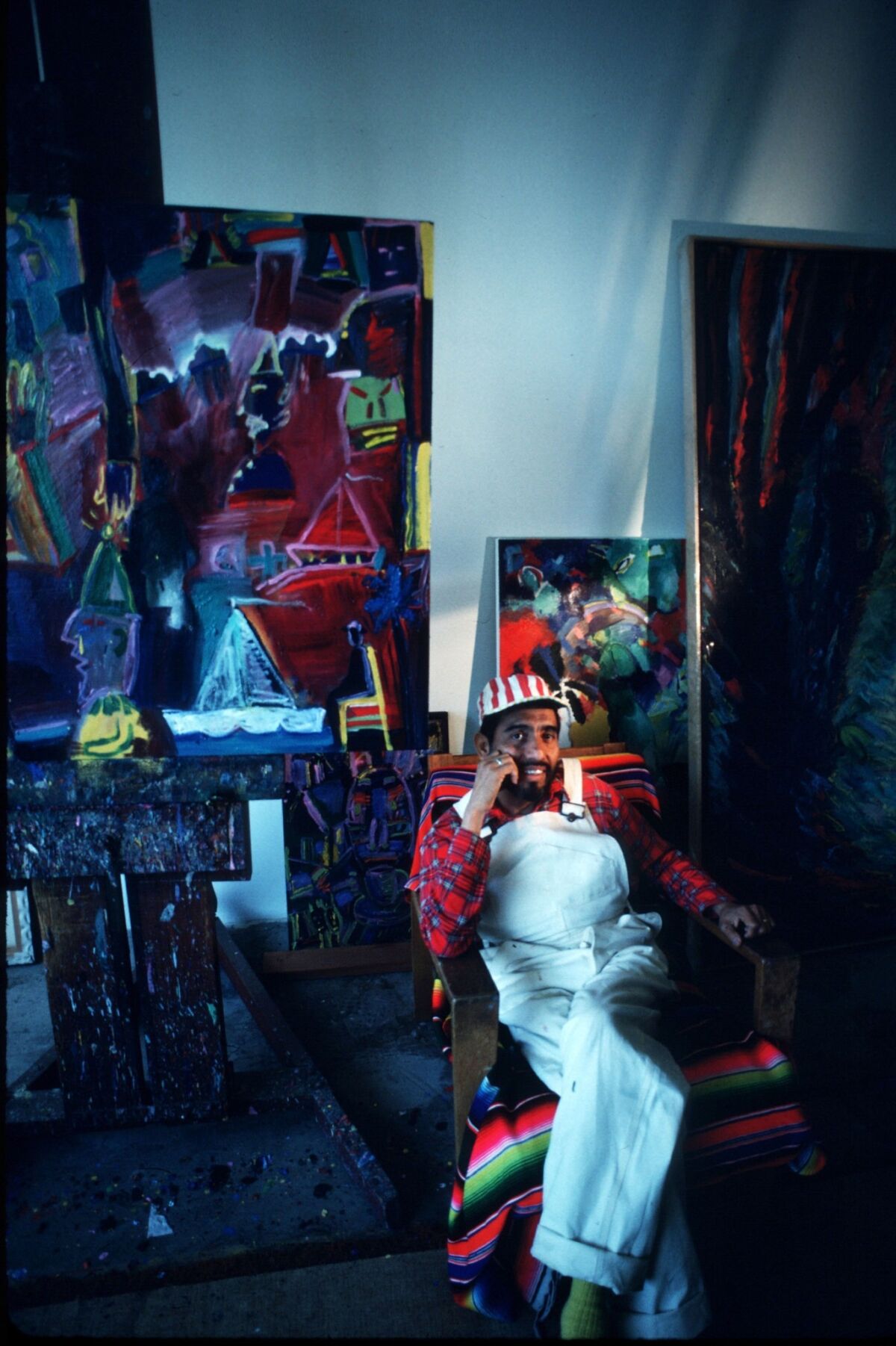 Artist Carlos Almarez in his studio on June 15, 1989, six months before he died of complications related to AIDS.