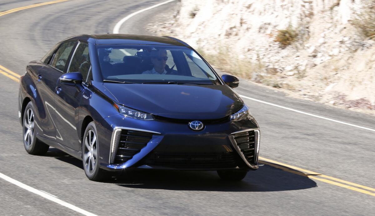 Toyota's Mirai is a long-range, zero-emission electric sedan powered by a hydrogen fuel cell.