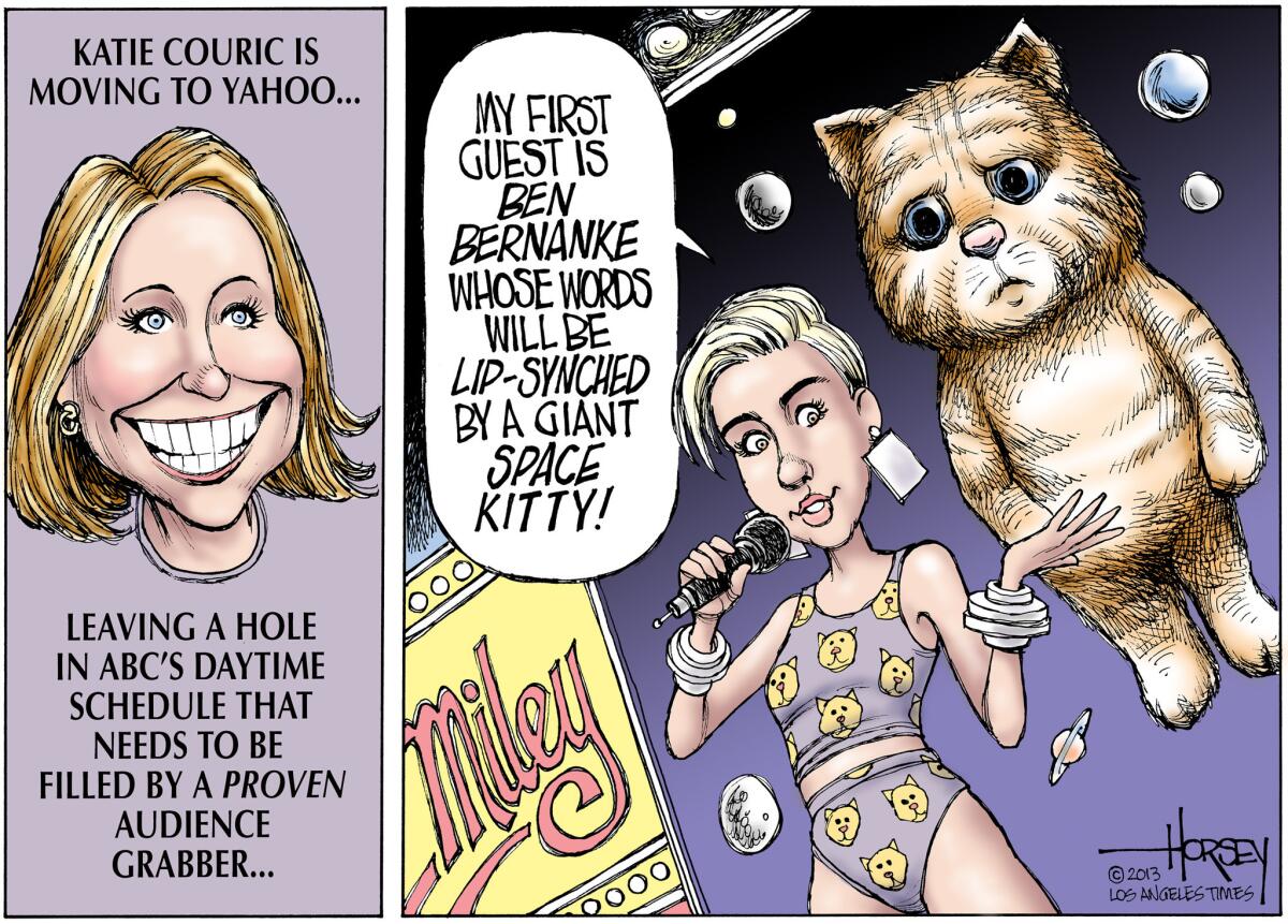 Two women in the news this week -- Katie Couric and Miley Cyrus.