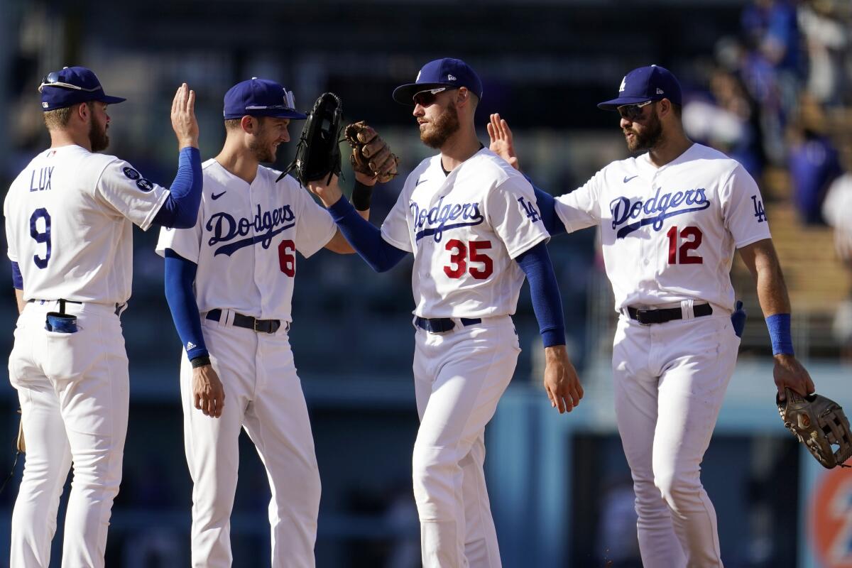 LOS ANGELES, CA - OCTOBER 12: Los Angeles Dodgers right fielder