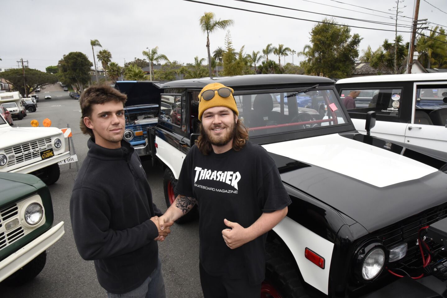 Brent Lopes, Aiden Renaldo with his 1973 Bronco