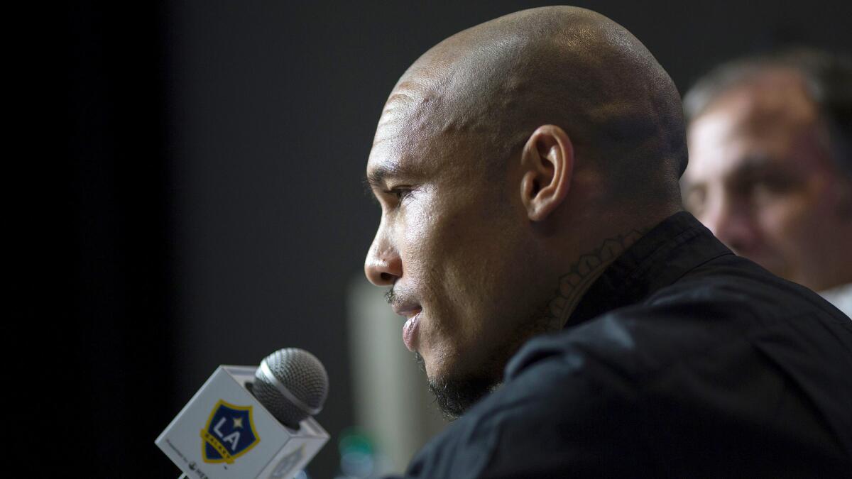 Nigel de Jong, mild-mannered off the pitch but an aggressive midfielder when on it, was acquired by the Galaxy this off-season to add toughness to the club.