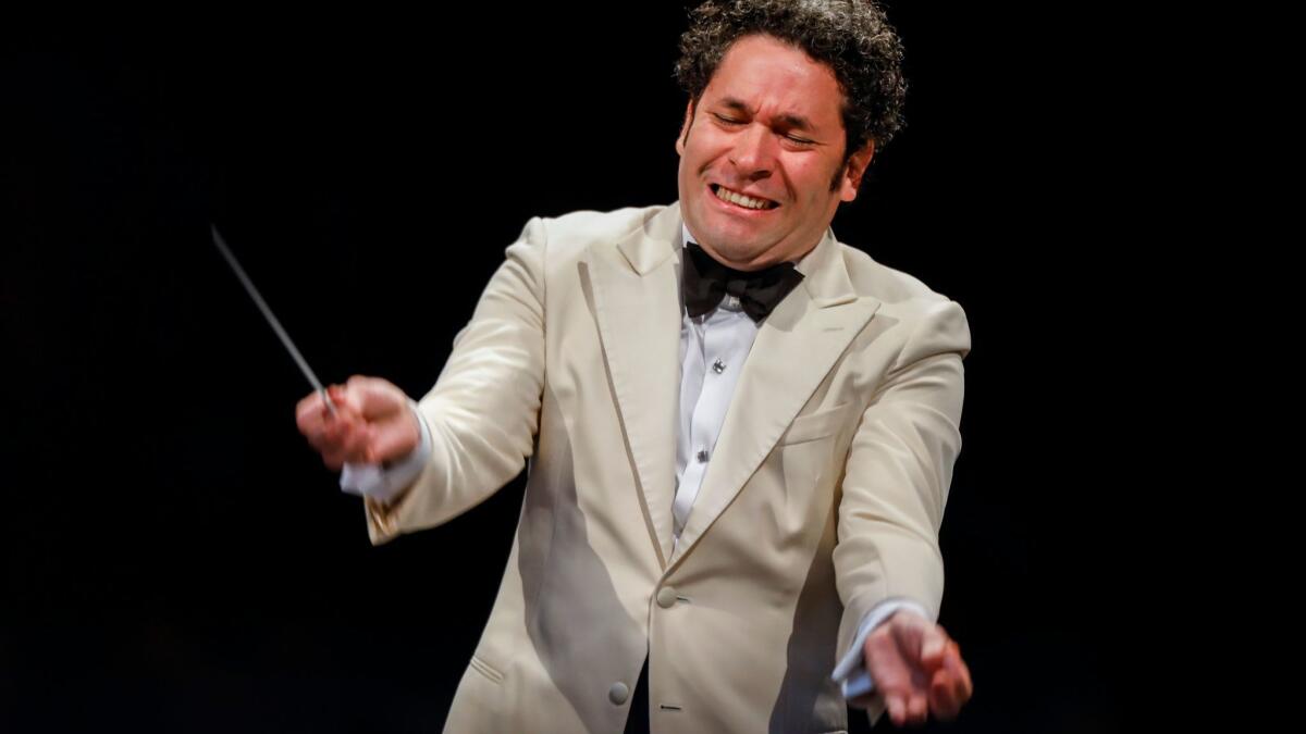 Gustavo Dudamel leads the Los Angeles Philharmonic at the Hollywood Bowl in August.
