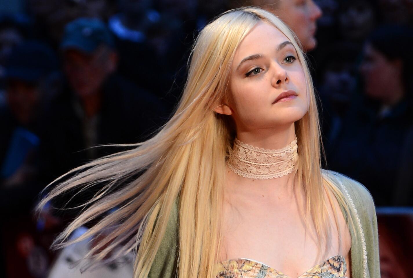 Elle Fanning attends the premiere of 'Ginger and Rosa' during the 56th BFI London Film Festival.