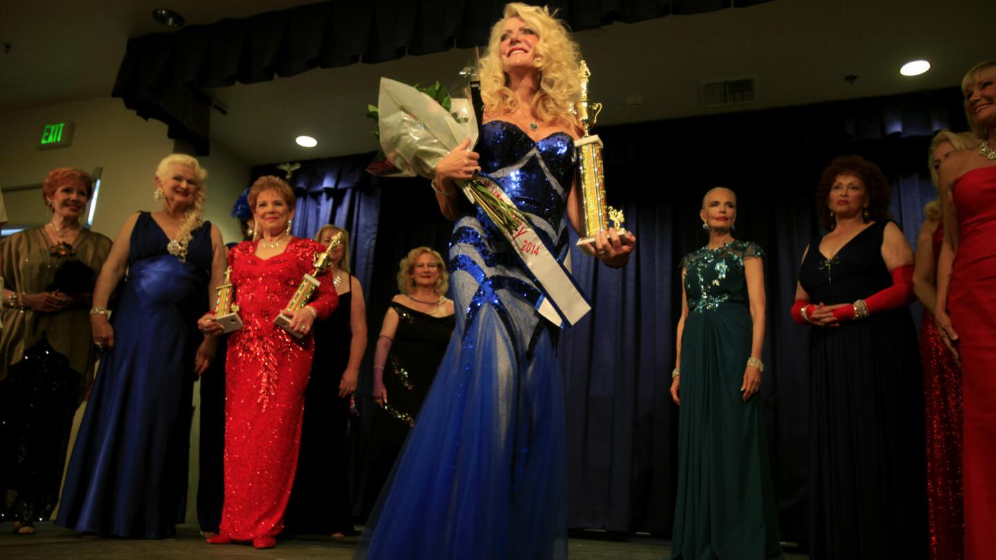 Gayla Kalp Jackson, center, 67, of Moorpark wins the Ms. Senior Culver City pageant.