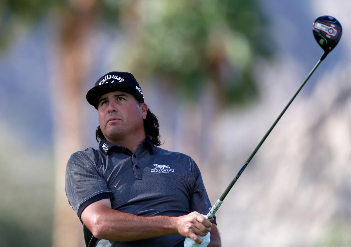 Veteran golfer Pat Perez tees off on the 11th hole during the first round of the Humana Challenge at the La Quinta Country Club on Jan. 22.