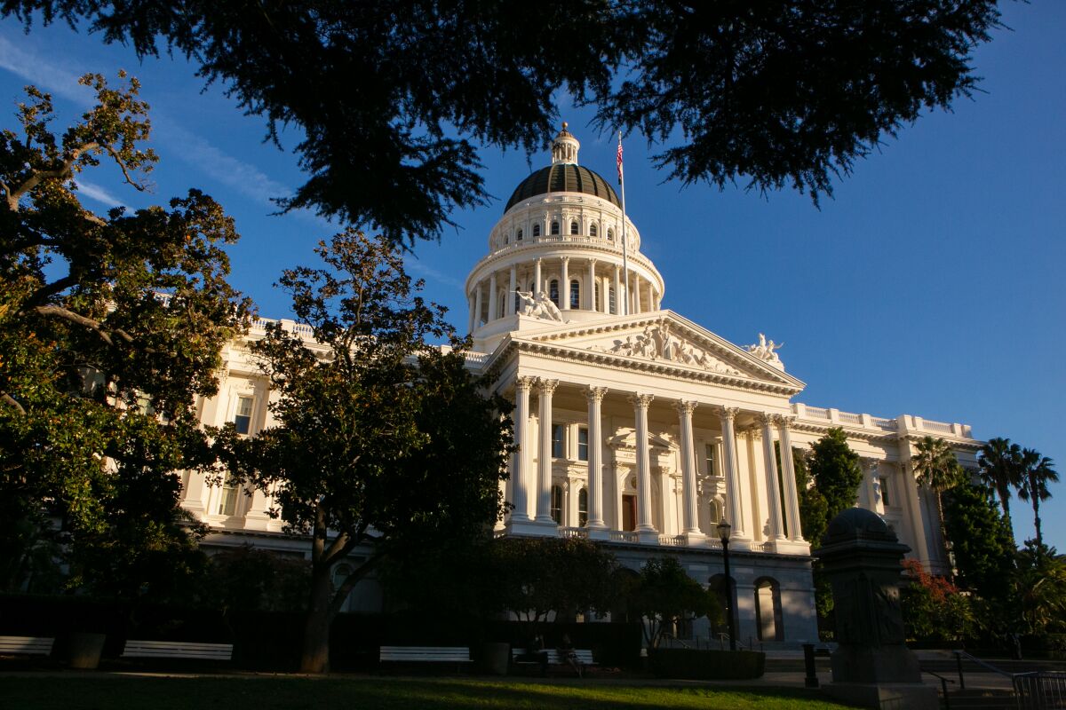 The California state Capitol building in Sacramento