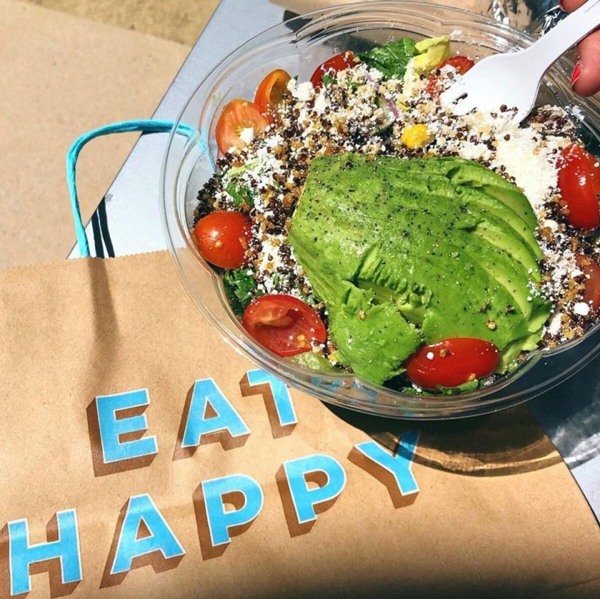 Take-out from Mendocino Farms in Del Mar Highlands Town Center.