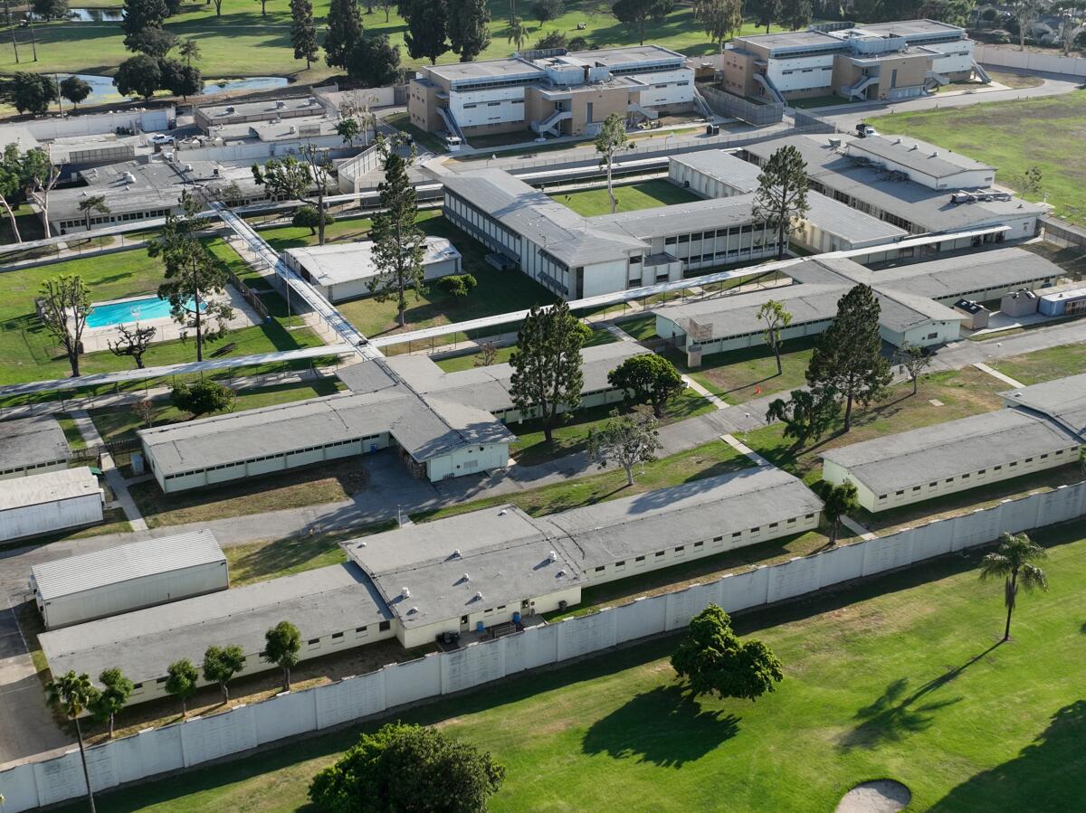 Aerial view of Los Padrinos Juvenile Hall in Downey.