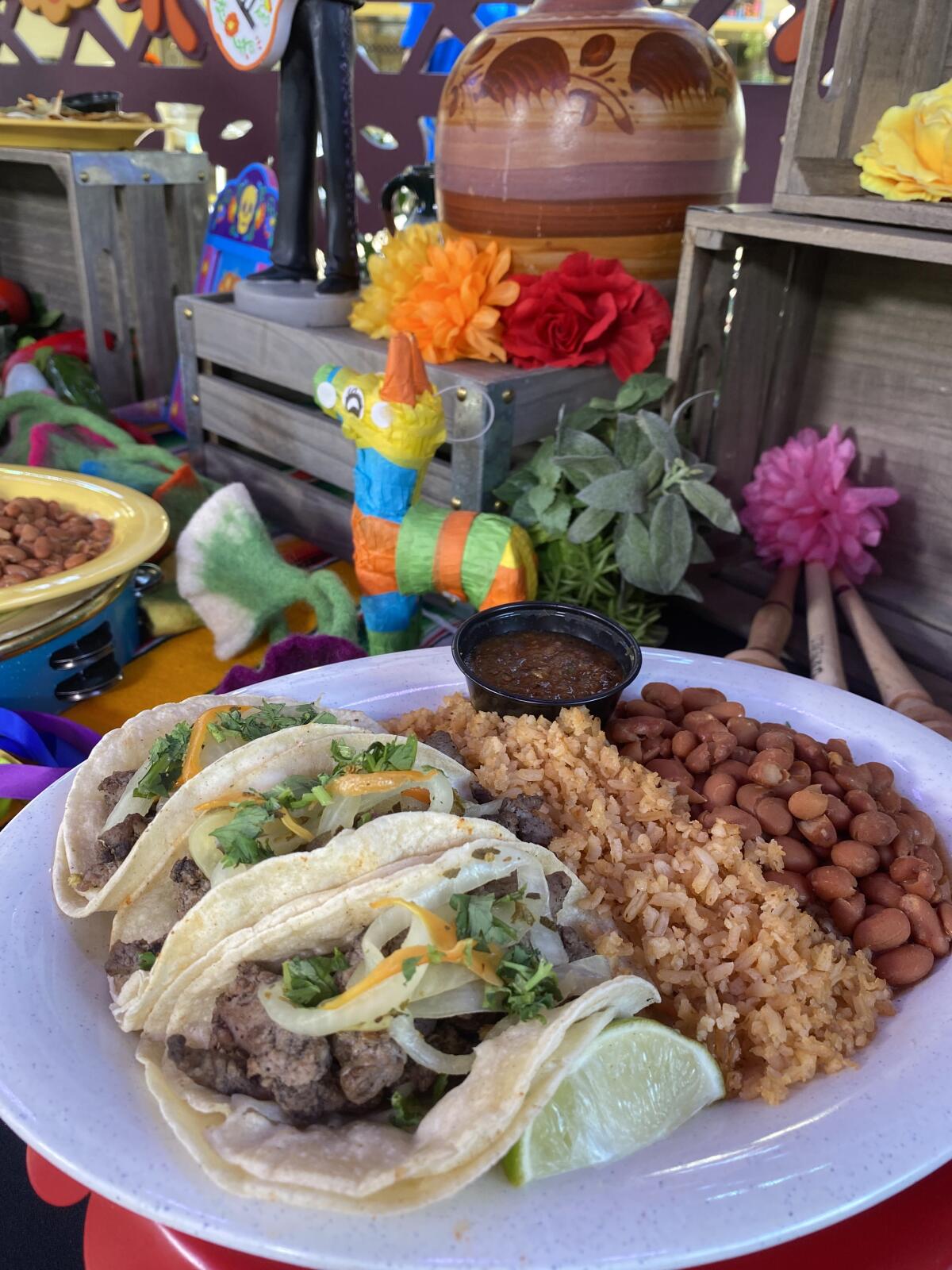 Tacos at Paradise Garden Grill at Disney California Adventure Park on Sept. 2, 2022.