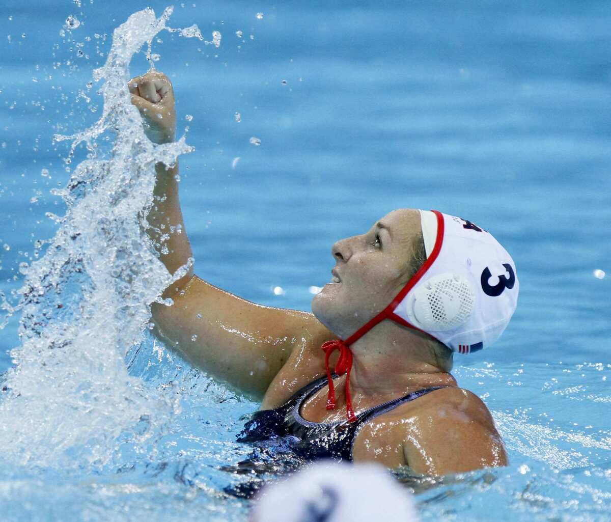 Melissa Seidemann is shown competing with the U.S. Olympic water polo team in 2012.