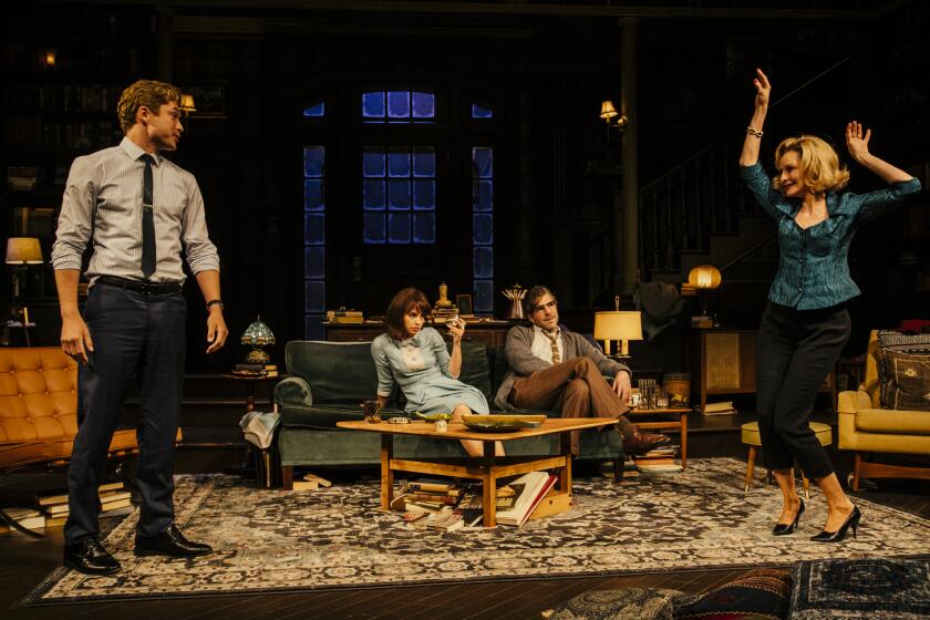 Graham Phillips, Aimee Carrero, Zachary Quinto & Calista Flockhart in the Geffen Playhouse production of "Who's Afraid of Virginia Woolf?"