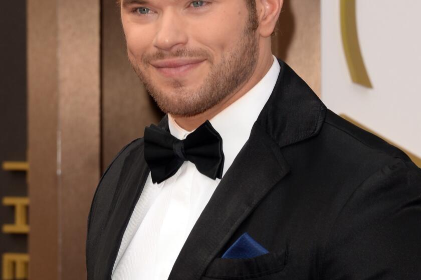 Kellan Lutz, shown arriving at this year's Academy Awards, is set to showcase his label Abbot + Main on Sunday at the Beverly Center Bloomingdale's.