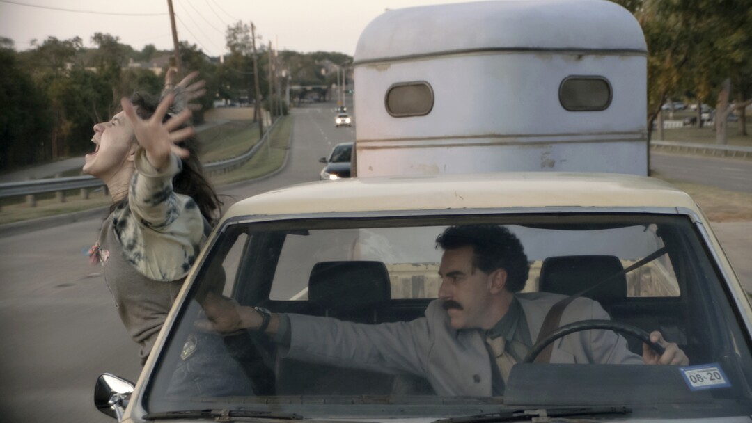  Maria Bakalova and Sacha Baron Cohen in "Borat Subsequent Moviefilm."