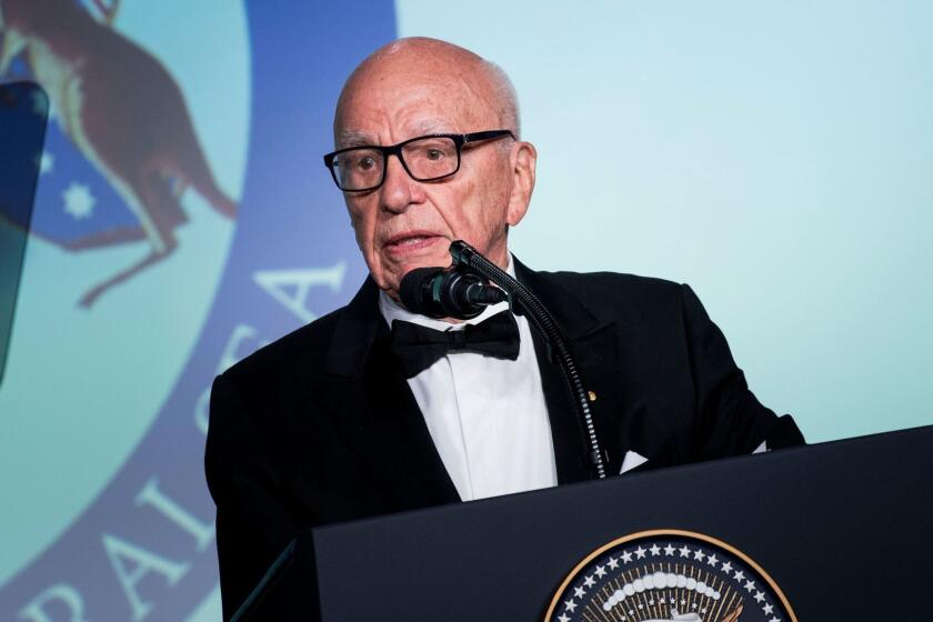 (FILES) In this file photo taken on May 4, 2017 Rupert Murdoch, Executive Chairman of News Corp, speaks during a dinner to commemorate the 75th anniversary of the Battle of the Coral Sea during WWII onboard the Intrepid Sea, Air and Space Museum in New York. - Twenty-First Century Fox reported a jump in profits in the past quarter November 7, 2018 as the conglomerate controlled by Rupert Murdoch said it was on track to complete a key asset sale and launch a slimmed-down media group.The New York-based media-entertainment company said its profit in the period rose 54 percent from a year ago to $1.29 billion, lifted by a $220 million gain from the sale of its stake in British-based broadcaster Sky (Photo by Brendan Smialowski / AFP)BRENDAN SMIALOWSKI/AFP/Getty Images ** OUTS - ELSENT, FPG, CM - OUTS * NM, PH, VA if sourced by CT, LA or MoD **