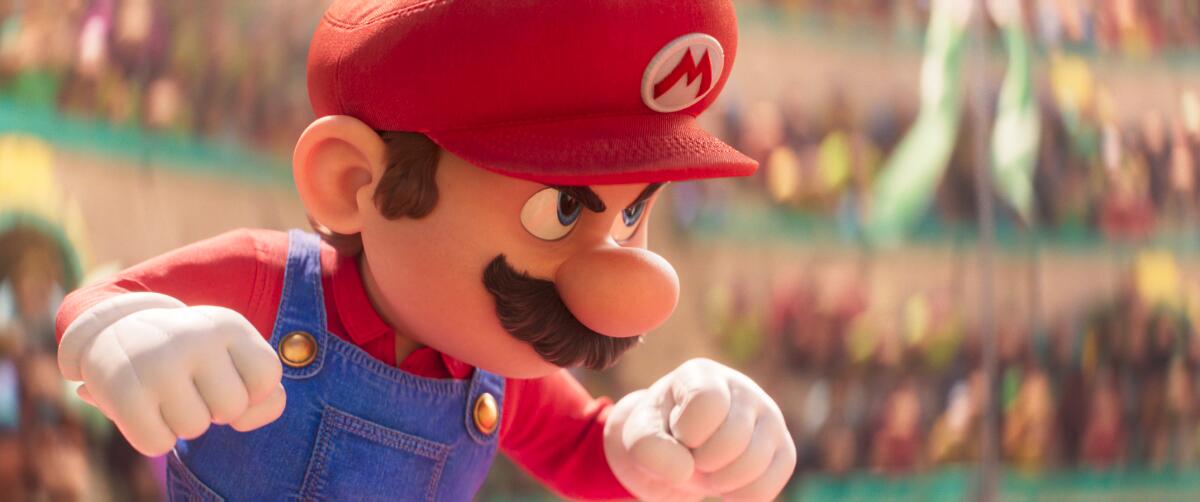 Mario (Chris Pratt) en The Super Mario Bros. Movie de Nintendo e Illumination, dirigida por Aaron Horvath y Michael Jelenic.