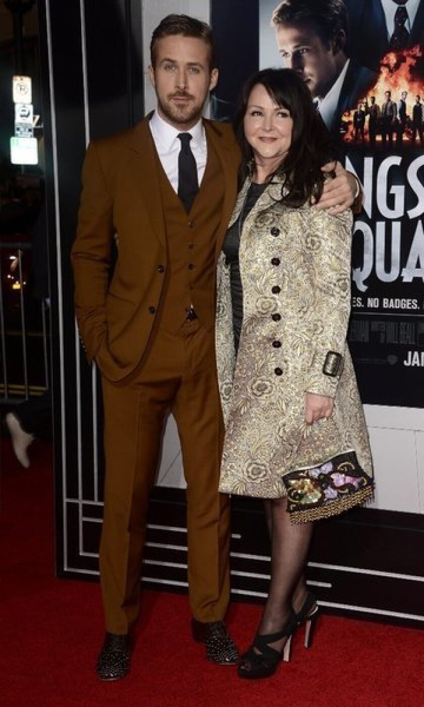 Ryan Gosling and mom Donna strike a pose on the red carpet at the world premiere of "Gangster Squad."