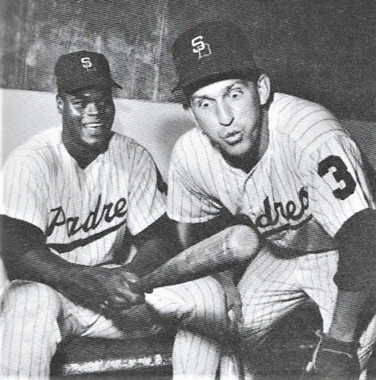 Future Cincinnati Reds Lee May (left) and Tommy Helms had standout campaigns for the 1965 Padres in the Pacific Coast League.