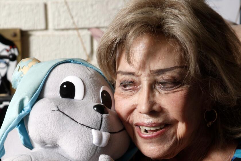 WOODLAND HILLS, CALIFORNIA - September 10, 2013: June Foray is photographed in June's home on September 10, 2013 in the Woodland Hills area of Los Angeles. June is the voice of Witch Hazel, Rocky and Natasha (from the Bullwinkle show). (Gary Friedman/Los Angeles Times)