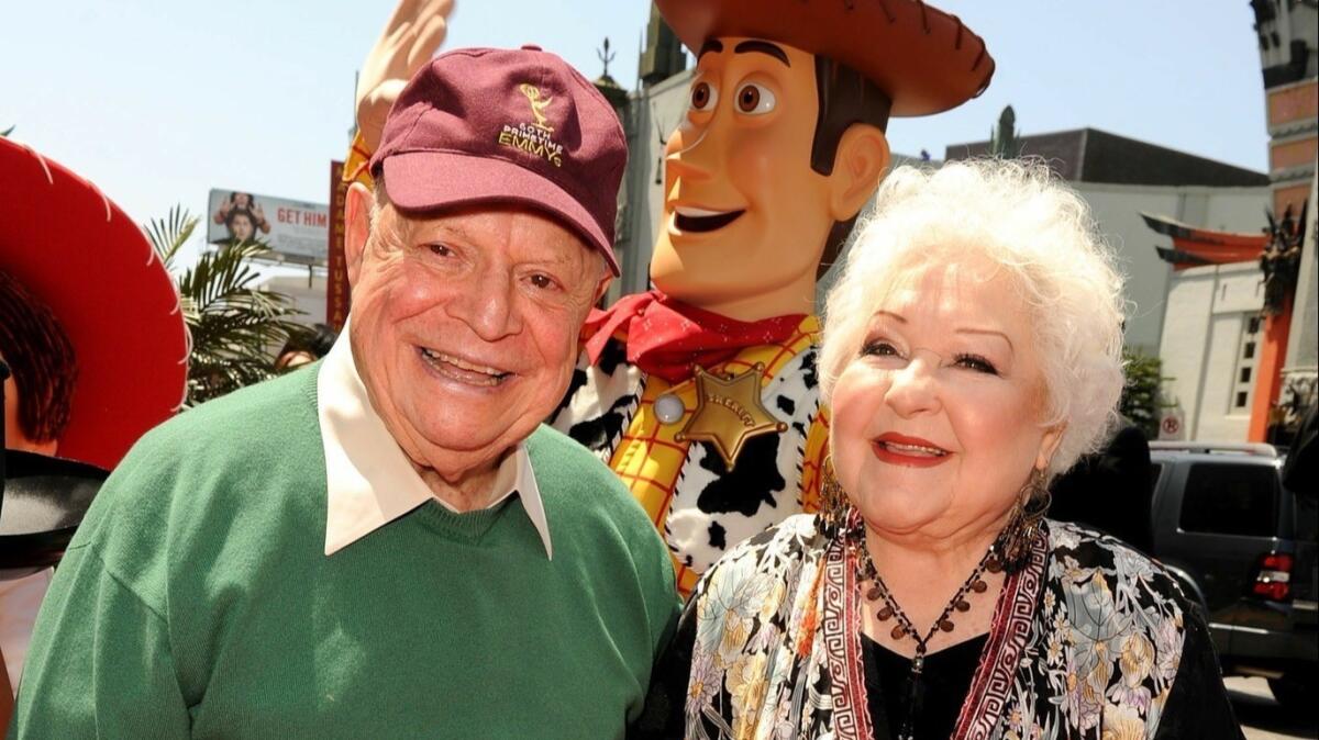 Don Rickles and Estelle Harris, who voice Mr. and Mrs. Potato Head, at the "Toy Story 3" premiere in June 2010.