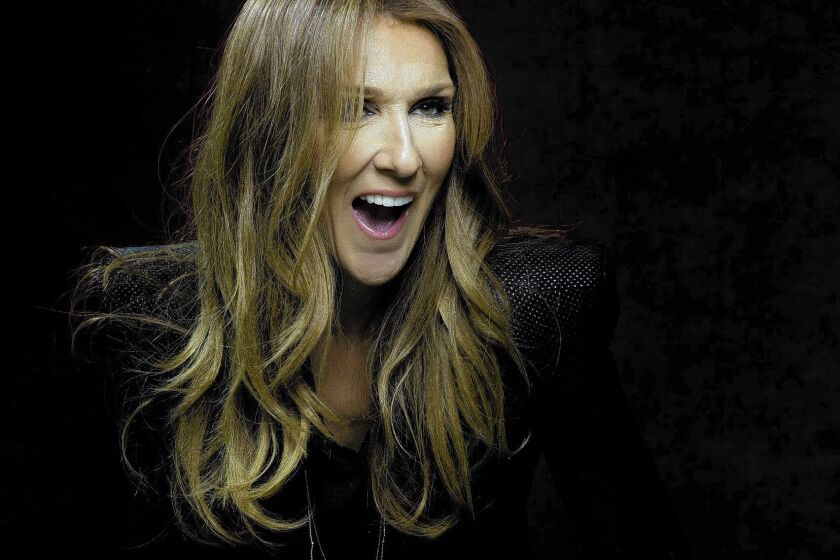 Celine Dion during a taping of a holiday special on the CBS lot in Studio City.