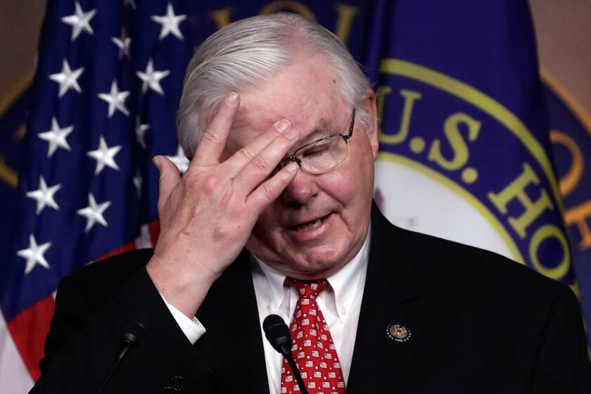 FILE - In this June 14, 2017 file photo, Rep. Joe Barton, R-Texas, speaks during a news conference on Capitol Hill in Washington. Barton, Texasâ most-senior member of Congress, announced Thursday that he wonât seek re-election following a nude photo of him that circulated online, as well as revelations that he exchanged separate messages of a sexual nature with a Republican activist. (AP Photo/J. Scott Applewhite)