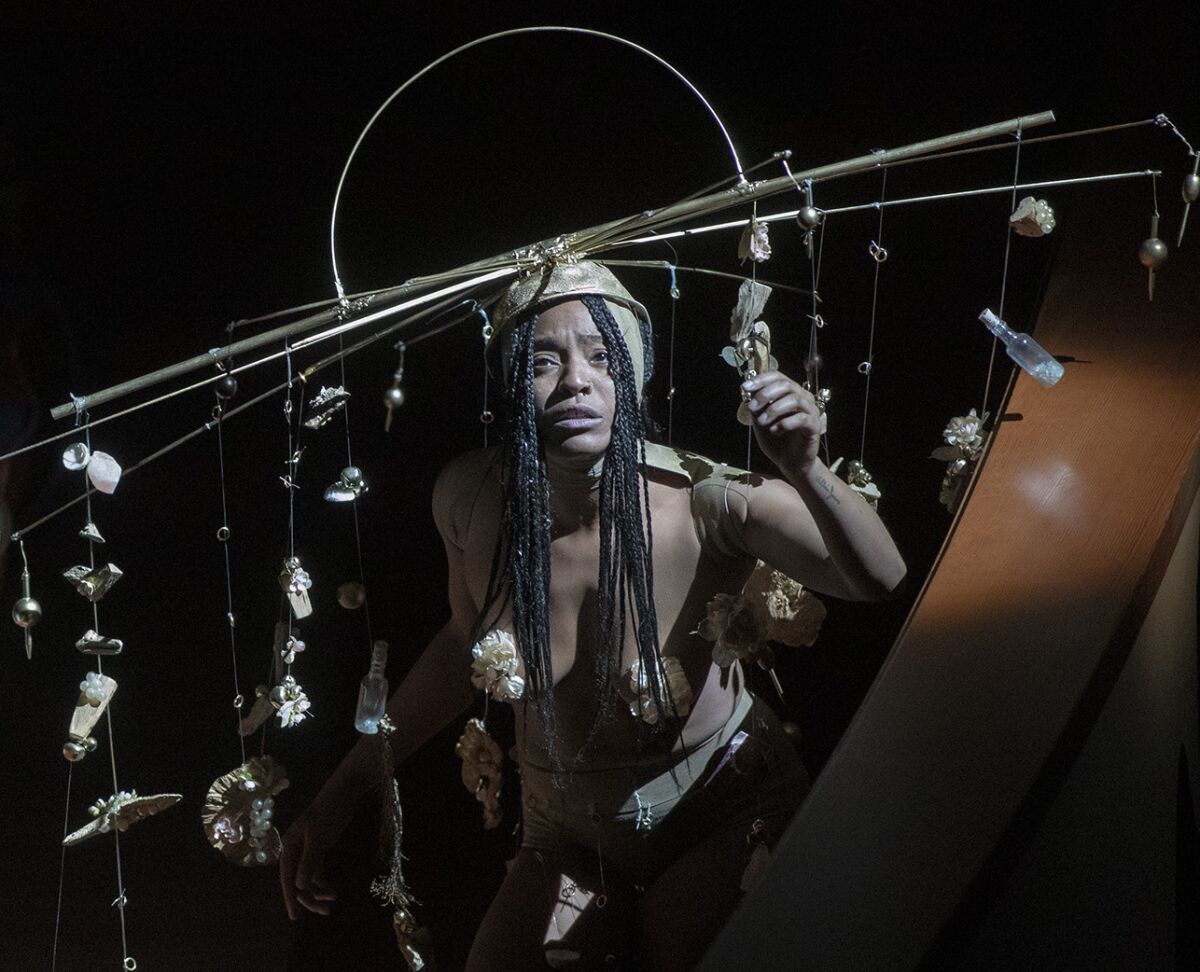 As part of the L.A, Phil's Fluxus festival, dancer Brooke Shepard performs Yoko Ono's "Dance Piece IX: A."
