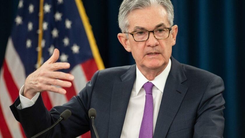 Federal Reserve Board Chairman Jerome H. Powell speaks at a press conference in January.