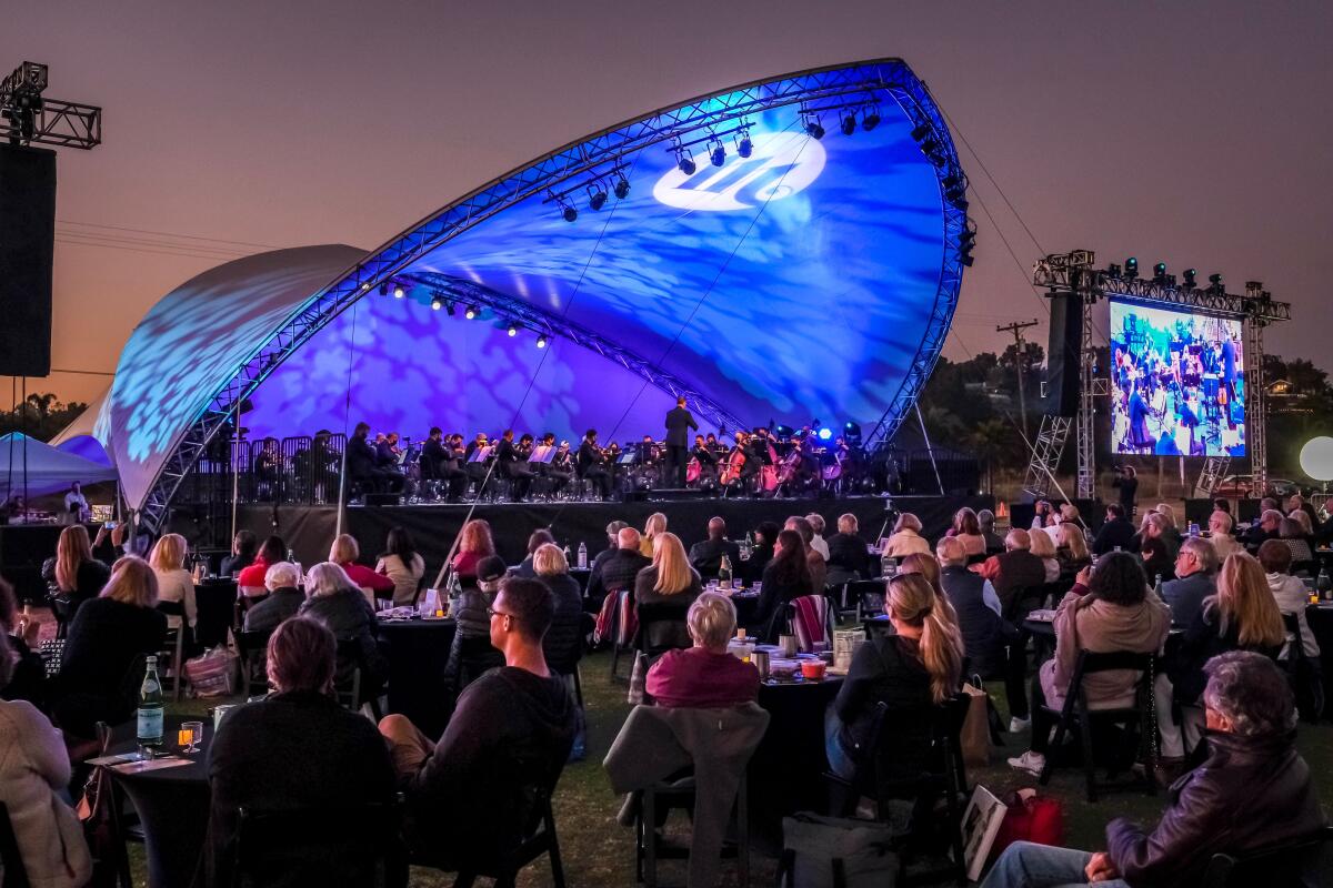 Mainly Mozart’s All-Star Orchestra Festival at the Del Mar Surf Cup Sports Park .