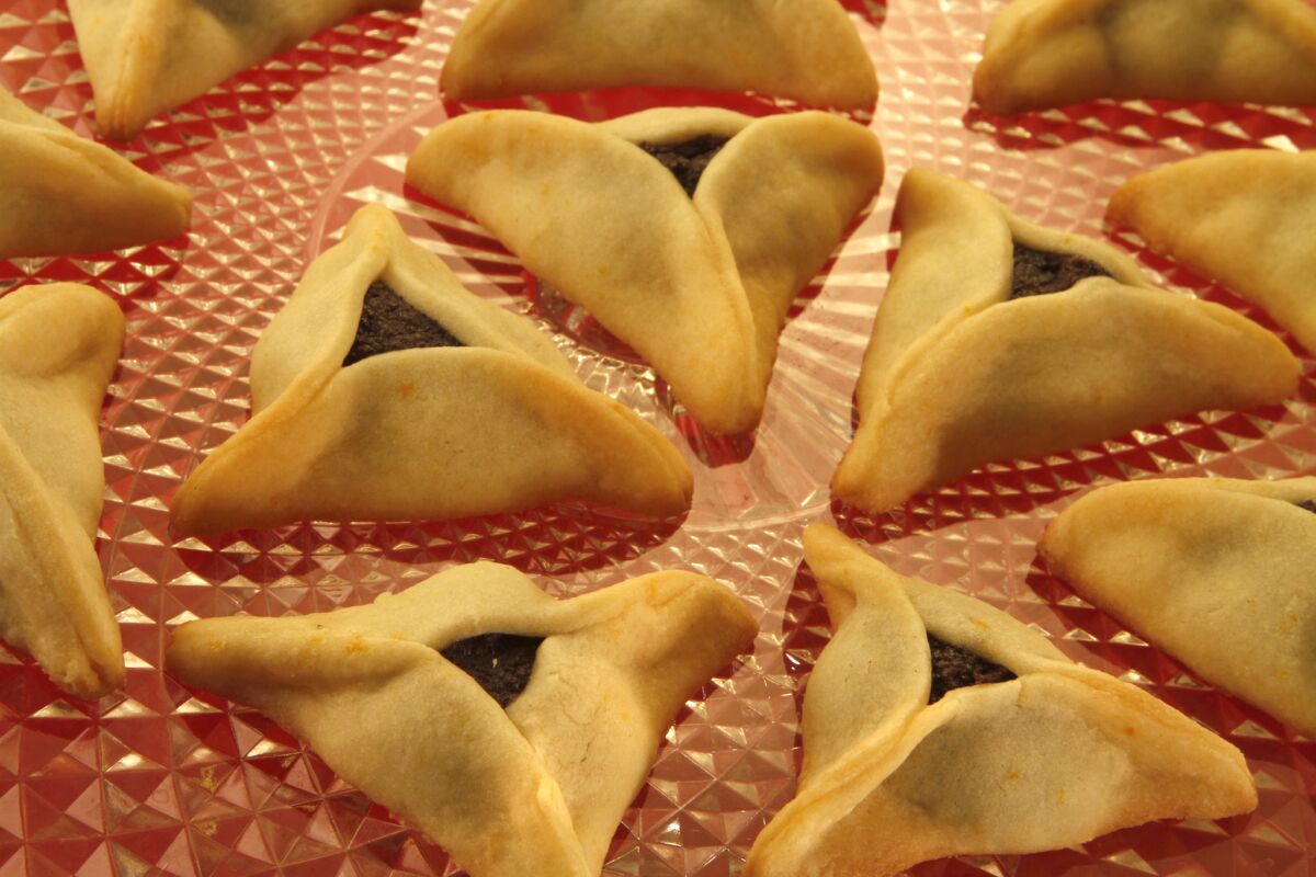 Hamantaschen, a traditional Purim pastry.