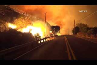 RAW: Fast-moving brush fire explodes in Ventura County