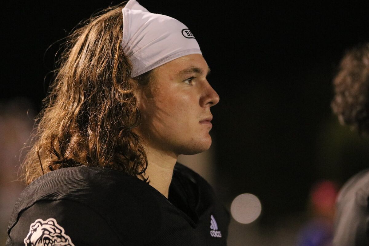 Ramona High offensive lineman Nick Driscoll was named to the all-league offensive first team.