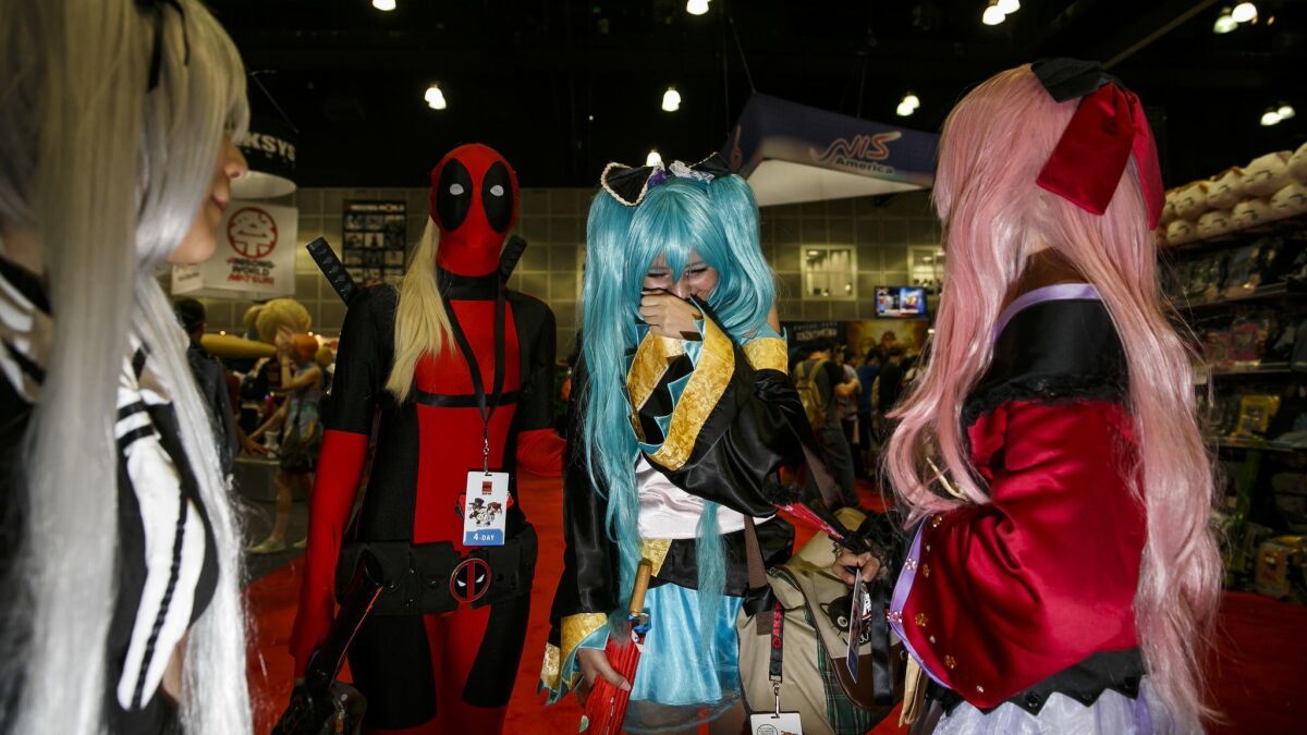 Costumed attendees at the 2016 Anime Expo in Los Angeles.