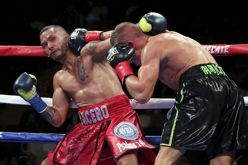 Ivan Baranchyk knocks Gabriel Bracero into the ropes