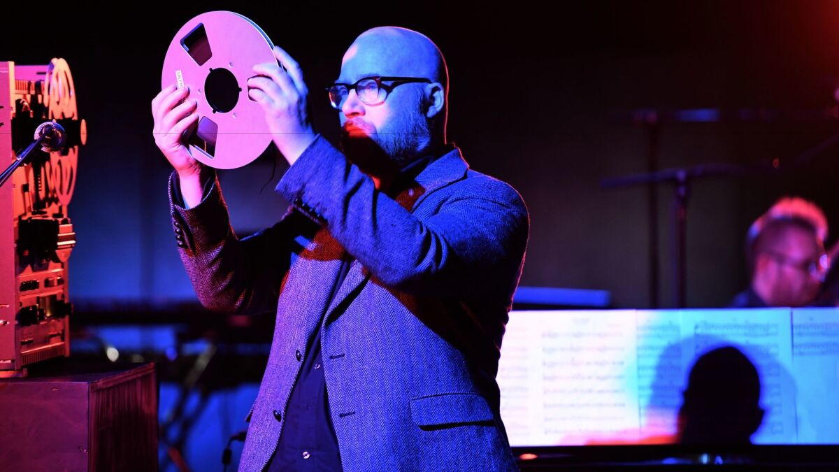 Jóhann Jóhannsson performs Monday night at Walt Disney Concert Hall as part of the Los Angeles Philharmonic's Reykjavik Festival.