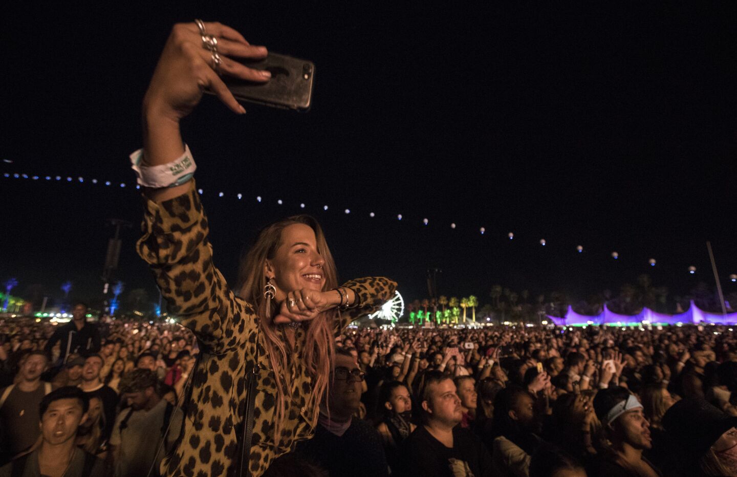 Fans take in Beyoncé's performance at Coachella.