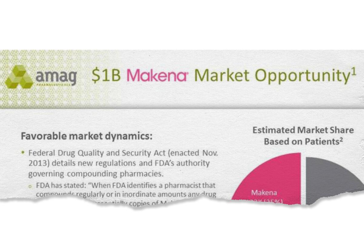 Photo illustration of a torn piece of paper featuring a document that says "$1B Makena Market Opportunity"
