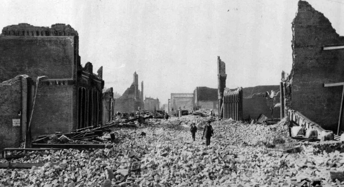 One of the worst natural disasters in U.S. history, the 1906 San Francisco earthquake and subsequent fires killed more than 3,000 people and left the city in ruins. (Associated Press)