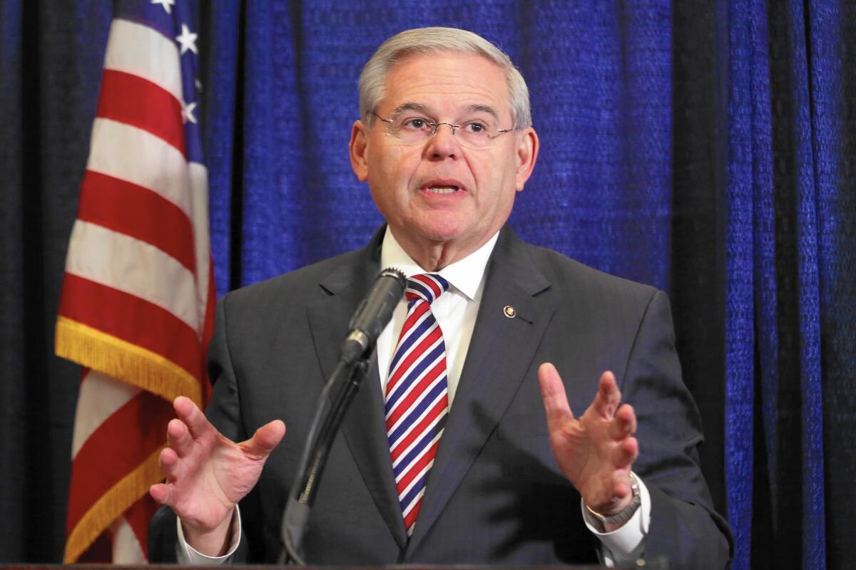 “I will be vindicated and they will be exposed,” Sen. Robert Menendez said of unnamed political enemies he blamed for his indictment.