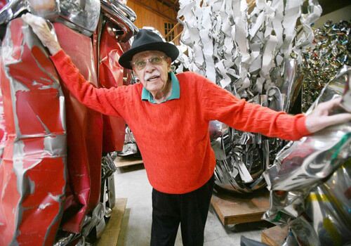 A free-form sculptor, John Chamberlain crafted works from masses of crushed cars and automobile sheet metal. He was 84. Full obituary