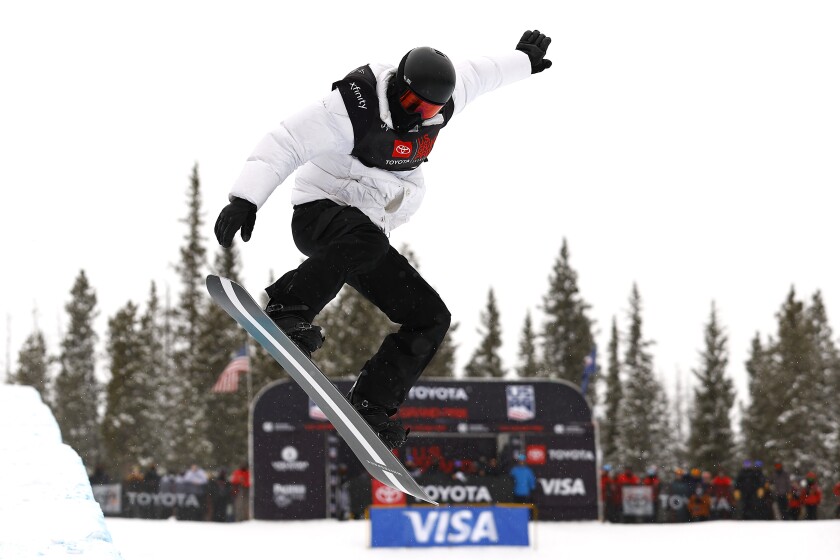 Shaun White competes Thursday during the snowboard halfpipe qualifying round of the U.S. Olympic qualifying event.