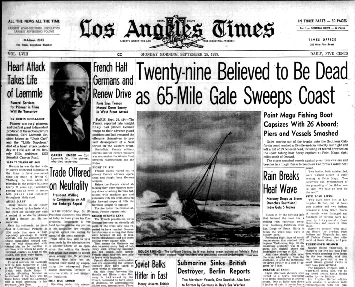 Los Angeles Times storm coverage