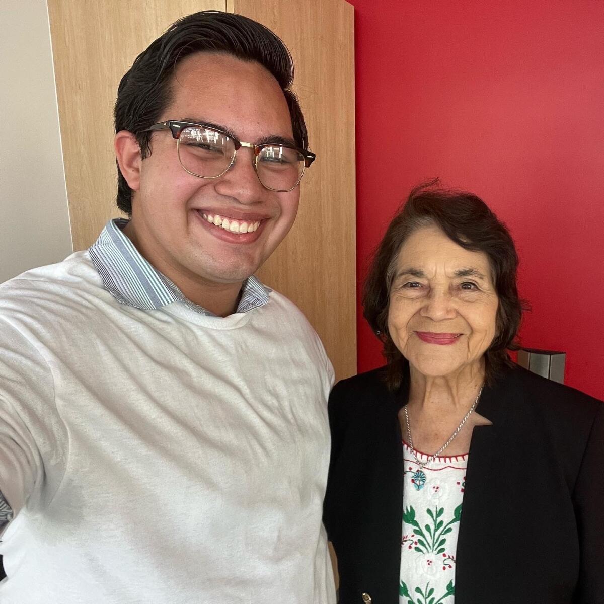 Leonardo Vanegas with Chicana activist Dolores Huerta