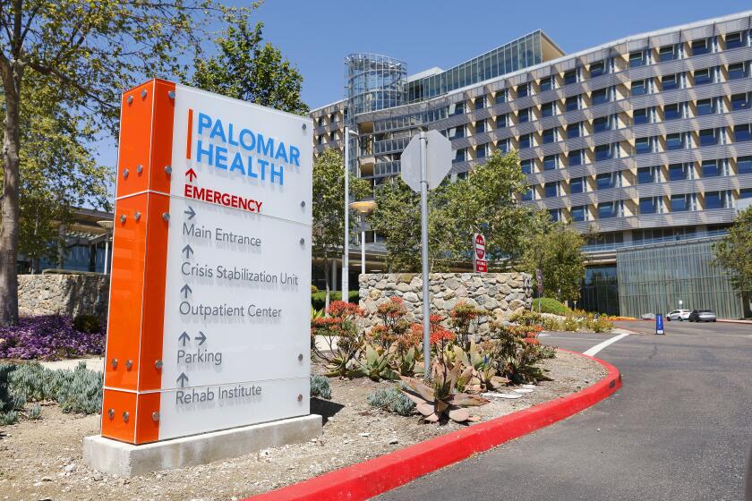 Escondido, CA - April 11: Palomar Medical Center Escondido on Thursday, April 11, 2024 in Escondido, CA. (K.C. Alfred / The San Diego Union-Tribune)
